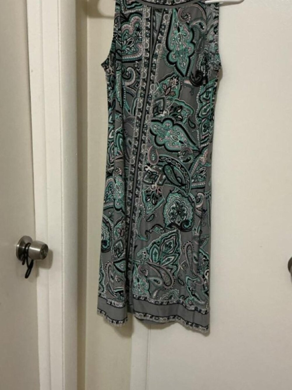 INC International Concepts Gray Teal Paisley Dress — Boho Dress, Size S